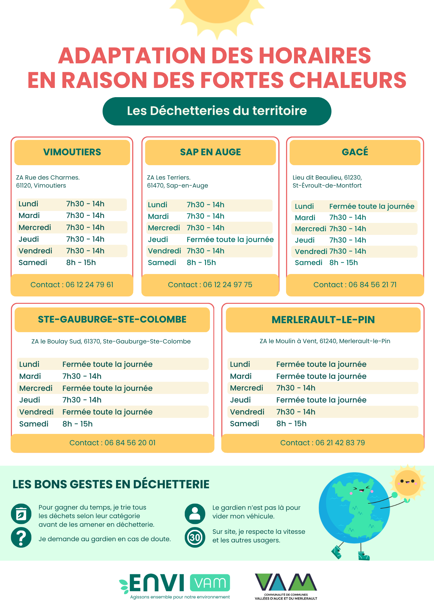 horaires canicule